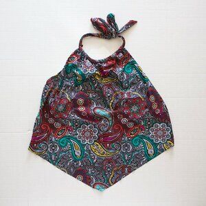 Island Pearls Halter - Style Paisley Tankini Swim Top - Women's Size 20